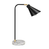 Industrial Adjustable Desk Lamp with Marble Base – Black (21”)